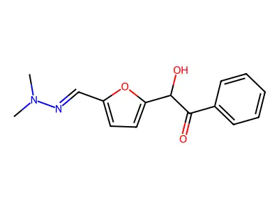 2-[5-(Dimethylhydrazonomethyl)-2-furyl]-2-hydroxy-1-phenylethanone structure