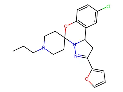 9-Chloro-2-(furan-2-yl)-1'-propyl-1,10b-dihydrospiro[benzo[e]pyrazolo[1,5-c][1,3]oxazine-5,4'-piperidine] structure