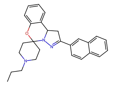 2-(Naphthalen-2-yl)-1'-propyl-1,10b-dihydrospiro[benzo[e]pyrazolo[1,5-c][1,3]oxazine-5,4'-piperidine] structure