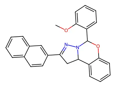 5-(2-Methoxyphenyl)-2-(2-naphthyl)-1,10B-dihydropyrazolo(1,5-C)(1,3)benzoxazine structure