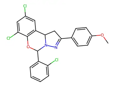 7,9-DI-CL-5-(2-CL-PH)-2-(4-Meo-PH)-1,10B-dihydropyrazolo(1,5-C)(1,3)benzoxazine structure