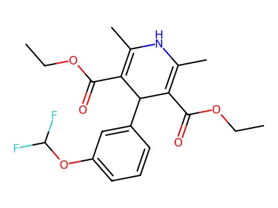 Diethyl 4-(3-(difluoromethoxy)PH)-2,6-dimethyl-1,4-2H-3,5-pyridinedicarboxylate structure