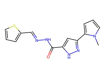 3-(1-Methyl-1H-pyrrol-2-YL)-N'-(2-thienylmethylene)-1H-pyrazole-5-carbohydrazide structure