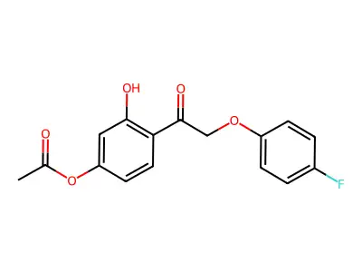 4-((4-Fluorophenoxy)acetyl)-3-hydroxyphenyl acetate structure