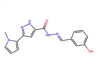 N'-(3-Hydroxybenzylidene)-3-(1-ME-1H-pyrrol-2-YL)-1H-pyrazole-5-carbohydrazide structure