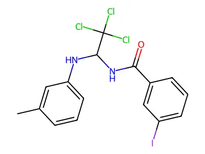 3-Iodo-N-(2,2,2-trichloro-1-(3-toluidino)ethyl)benzamide structure