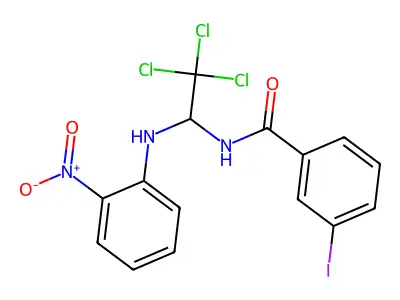 3-Iodo-N-(2,2,2-trichloro-1-(2-nitroanilino)ethyl)benzamide structure