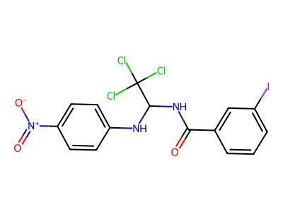 3-Iodo-N-(2,2,2-trichloro-1-(4-nitroanilino)ethyl)benzamide structure
