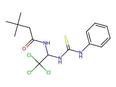 N-(1-((Anilinocarbothioyl)amino)-2,2,2-trichloroethyl)-3,3-dimethylbutanamide structure