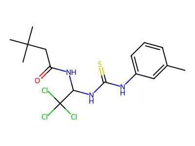3,3-Dimethyl-N-(2,2,2-trichloro-1-((3-toluidinocarbothioyl)amino)ET)butanamide structure
