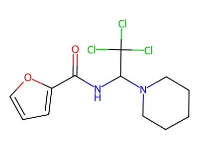 N-(2,2,2-Trichloro-1-(1-piperidinyl)ethyl)-2-furamide structure