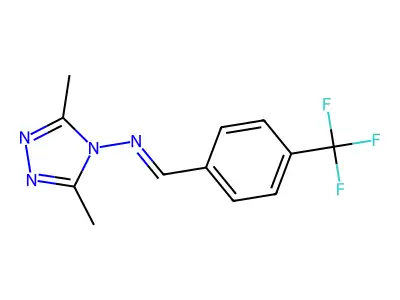 (Z)-N-(3,5-dimethyl-1,2,4-triazol-4-yl)-1-[4-(trifluoromethyl)phenyl]methanimine structure