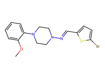 N-((5-Bromo-2-thienyl)methylene)-4-(2-methoxyphenyl)-1-piperazinamine structure