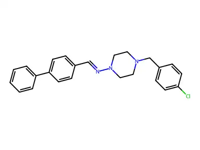N-((1,1'-Biphenyl)-4-ylmethylene)-4-(4-chlorobenzyl)-1-piperazinamine structure