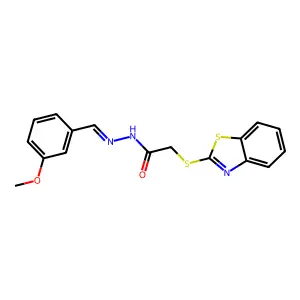 2-(2-Benzothiazolylthio)acetic acid 2-((3-methoxyphenyl)methylene)hydrazide structure