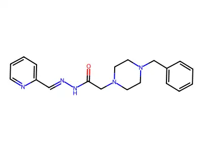 2-(4-benzylpiperazin-1-yl)-N-(pyridin-2-ylmethylideneamino)acetamide structure