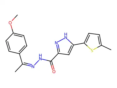 N'-(1-(4-Methoxyphenyl)ethylidene)-5-(5-methylthiophen-2-yl)-1H-pyrazole-3-carbohydrazide structure
