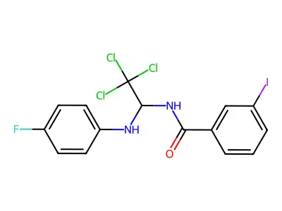 3-Iodo-N-(2,2,2-trichloro-1-(4-fluoroanilino)ethyl)benzamide structure