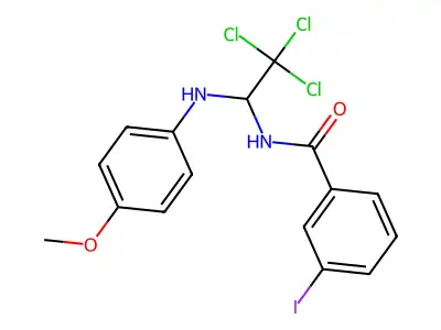 3-Iodo-N-(2,2,2-trichloro-1-(4-methoxyanilino)ethyl)benzamide structure