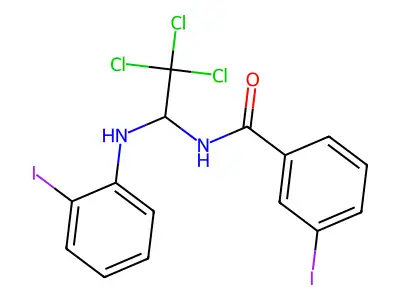 3-Iodo-N-(2,2,2-trichloro-1-(2-iodoanilino)ethyl)benzamide structure