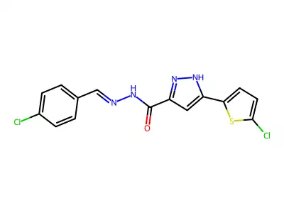N'-(4-Chlorobenzylidene)-5-(5-chlorothiophen-2-yl)-1H-pyrazole-3-carbohydrazide structure