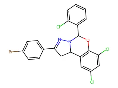 2-(4-BR-PH)-7,9-DI-CL-5-(2-CL-PH)-1,10B-Dihydropyrazolo(1,5-C)(1,3)benzoxazine structure