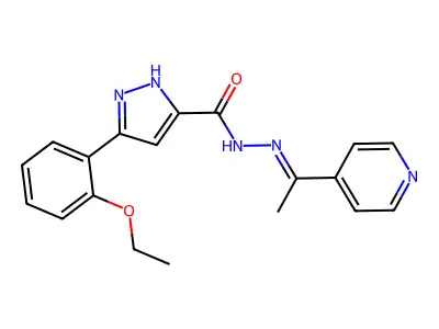 3-(2-Ethoxyphenyl)-N'-(1-(4-pyridinyl)ethylidene)-1H-pyrazole-5-carbohydrazide structure