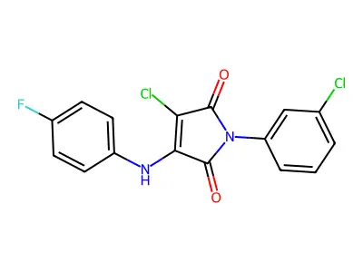 3-Chloro-1-(3-chlorophenyl)-4-(4-fluoroanilino)-1H-pyrrole-2,5-dione structure