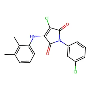 3-chloro-1-(3-chlorophenyl)-4-((2,3-dimethylphenyl)amino)-1H-pyrrole-2,5-dione structure