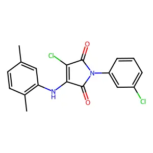 3-chloro-1-(3-chlorophenyl)-4-((2,5-dimethylphenyl)amino)-1H-pyrrole-2,5-dione structure