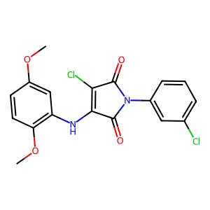3-chloro-1-(3-chlorophenyl)-4-((2,5-dimethoxyphenyl)amino)-1H-pyrrole-2,5-dione structure