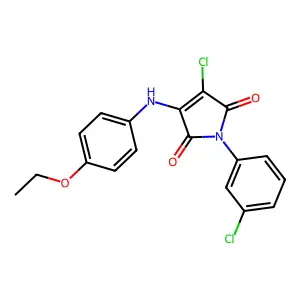 3-chloro-1-(3-chlorophenyl)-4-((4-ethoxyphenyl)amino)-1H-pyrrole-2,5-dione structure