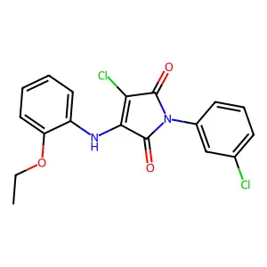 3-chloro-1-(3-chlorophenyl)-4-((2-ethoxyphenyl)amino)-1H-pyrrole-2,5-dione structure