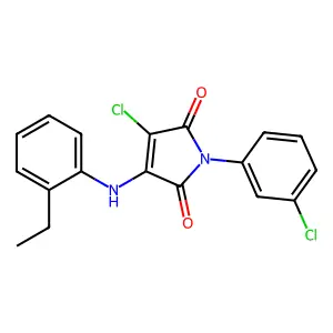 3-chloro-1-(3-chlorophenyl)-4-((2-ethylphenyl)amino)-1H-pyrrole-2,5-dione structure