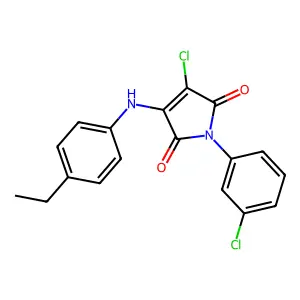 3-chloro-1-(3-chlorophenyl)-4-((4-ethylphenyl)amino)-1H-pyrrole-2,5-dione structure