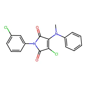 3-chloro-1-(3-chlorophenyl)-4-(N-methylanilino)pyrrole-2,5-dione structure