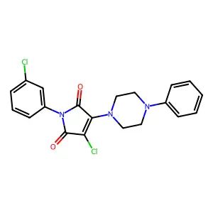3-chloro-1-(3-chlorophenyl)-4-(4-phenyl-1-piperazinyl)-1H-pyrrole-2,5-dione structure