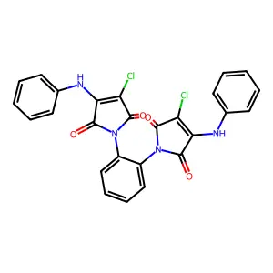 1,1'-(1,2-phenylene)bis(3-chloro-4-(phenylamino)-1H-pyrrole-2,5-dione) structure