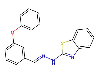 (E)-2-(2-(3-phenoxybenzylidene)hydrazinyl)benzo[d]thiazole structure