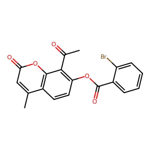 8-acetyl-4-methyl-2-oxo-2H-chromen-7-yl 2-bromobenzoate structure