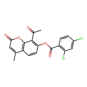 8-Acetyl-4-methyl-2-oxochromen-7-yl 2,4-dichlorobenzoate structure