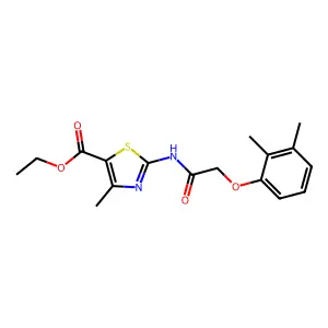 Ethyl 2-{[(2,3-dimethylphenoxy)acetyl]amino}-4-methyl-1,3-thiazole-5-carboxylate structure