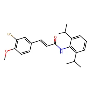 (E)-3-(3-bromo-4-methoxyphenyl)-N-[2,6-di(propan-2-yl)phenyl]prop-2-enamide structure