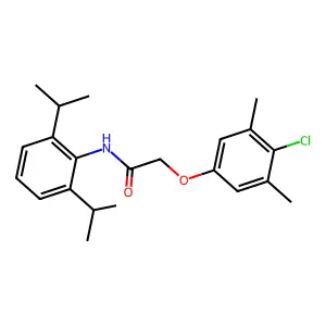 2-(4-chloro-3,5-dimethylphenoxy)-N-(2,6-diisopropylphenyl)acetamide structure