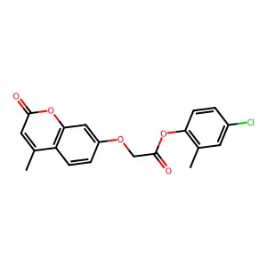 4-chloro-2-methylphenyl [(4-methyl-2-oxo-2H-chromen-7-yl)oxy]acetate structure
