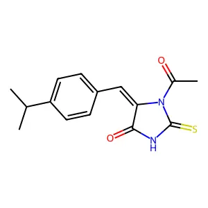 (5E)-1-acetyl-5-(4-isopropylbenzylidene)-2-thioxoimidazolidin-4-one structure
