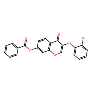 3-(2-bromophenoxy)-4-oxo-4H-chromen-7-yl benzoate structure