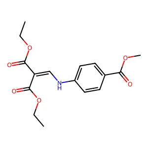 Diethyl 2-(((4-(methoxycarbonyl)phenyl)amino)methylene)malonate structure