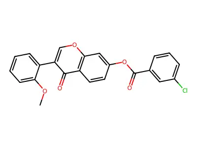 3-(2-methoxyphenyl)-4-oxo-4H-chromen-7-yl 3-chlorobenzoate structure