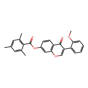 3-(2-methoxyphenyl)-4-oxo-4H-chromen-7-yl 2,4,6-trimethylbenzoate structure